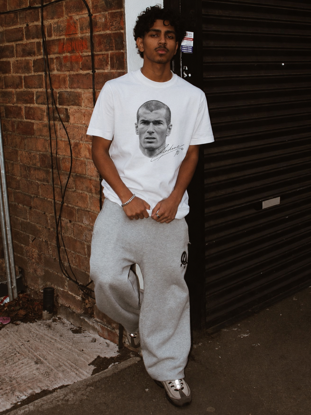 Model wearing a JØGA tee from the lookbook shoot