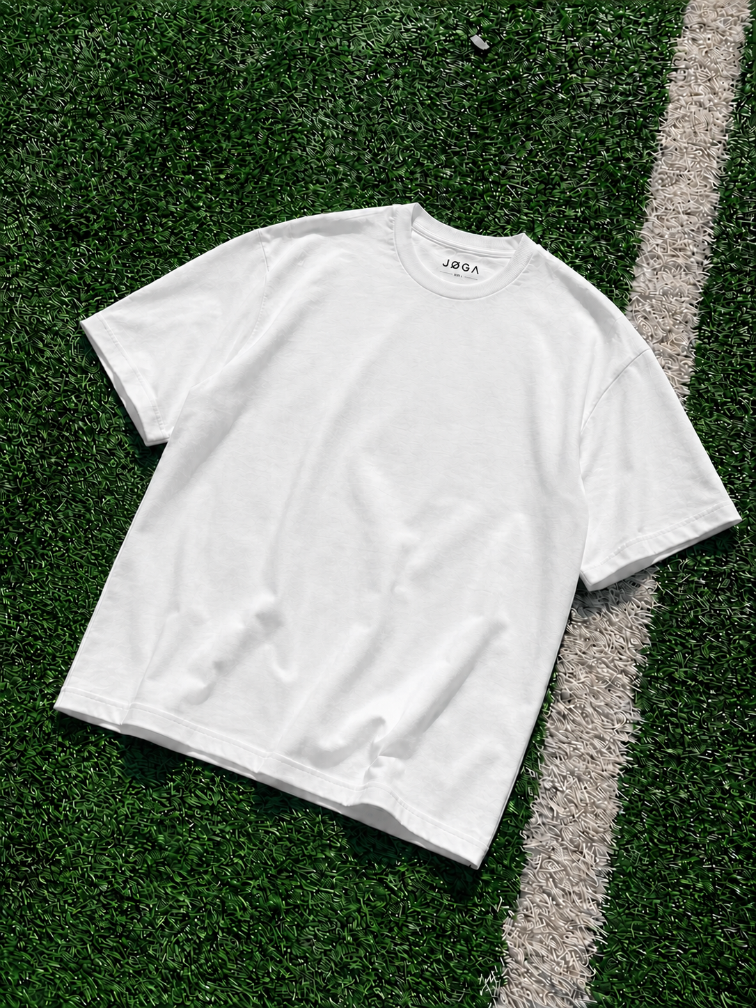 Front of the tee with small JØGA chest logo